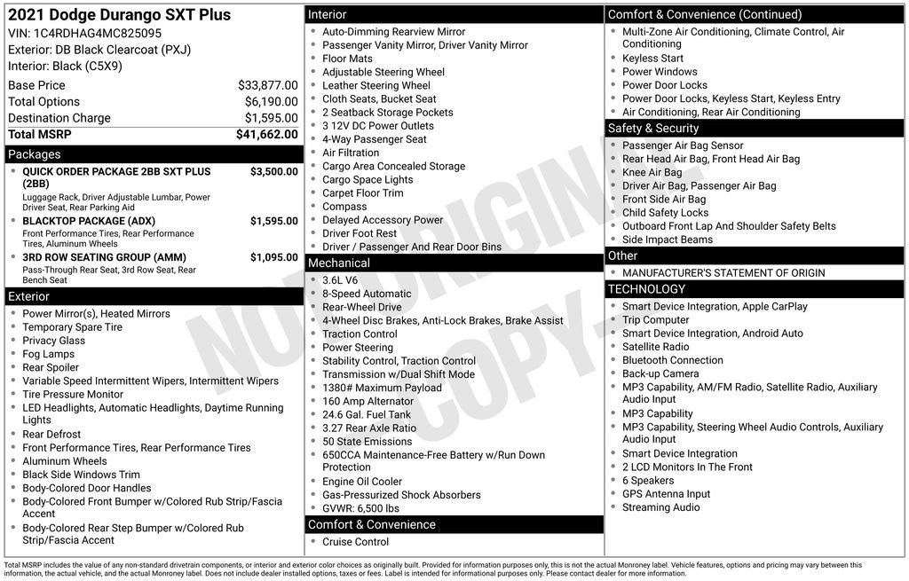 Used 2021 Black Dodge SXT Plus image 6