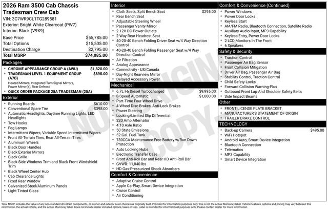 New 2026 Bright White Clear-Coat Exterior Paint RAM Tradesman image 7