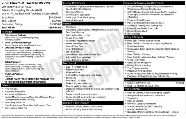 2026 Chevrolet Traverse RS - Photo 35