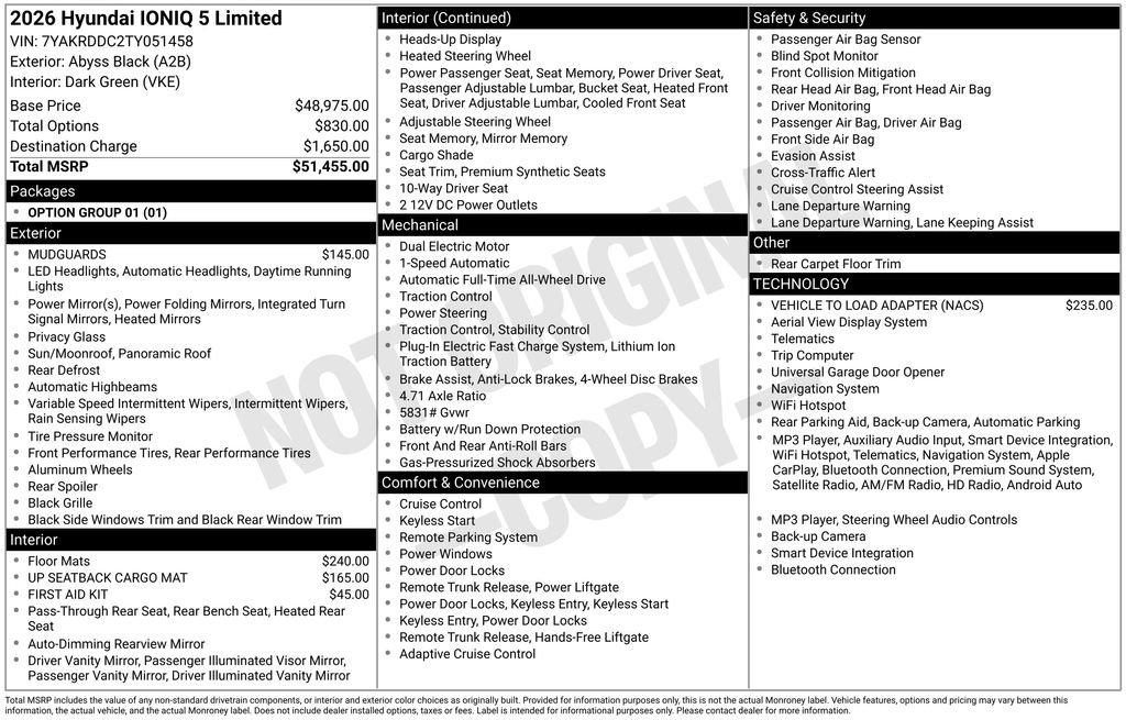 Certified 2026 Hyundai IONIQ 5 Limited with VIN 7YAKRDDC2TY051458 for sale in Highland Park, IL