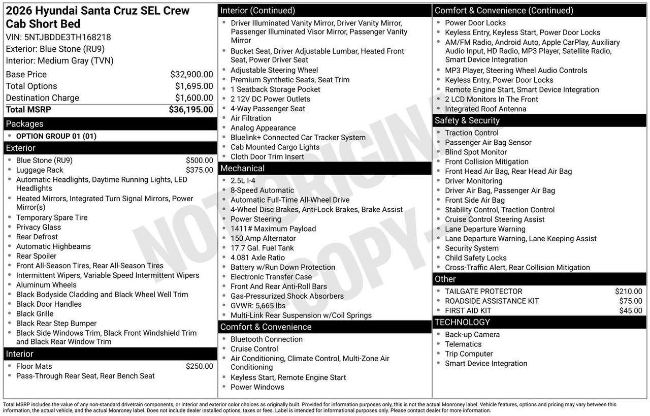 New 2026 Blue Hyundai SEL AWD image 28
