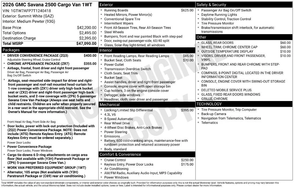 2026 GMC Savana Cargo Work Van - Photo 54