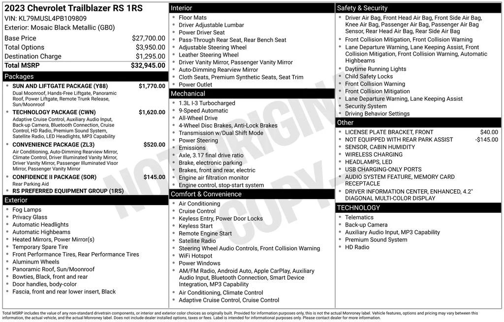 Used 2023 Black Chevrolet RS image 8
