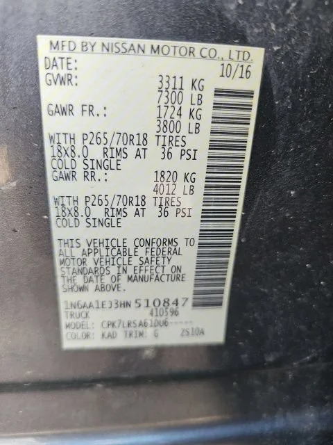 Used 2017 Gray Nissan S image 15