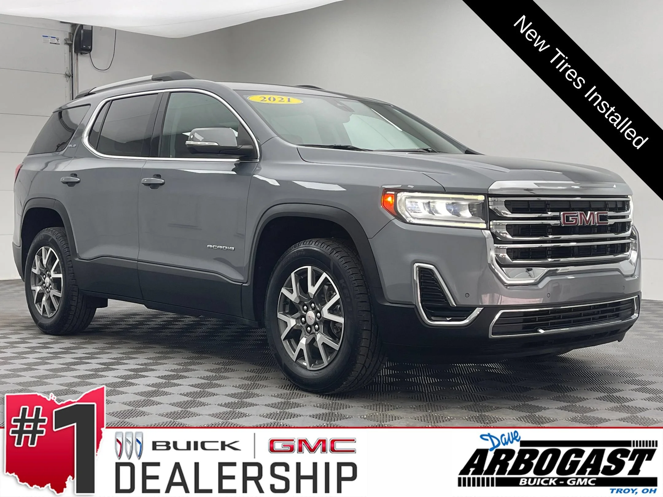 Used 2021 SATIN STEEL METALLIC GMC SLE image 1
