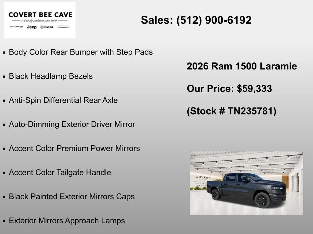 New 2026 Granite Crystal Metallic Clear-Coat Exterior Paint RAM Laramie image 31