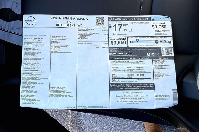 New 2026 Nissan Armada 3.5L TT V6 SV