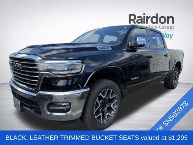Used 2025 Diamond Black Crystal Pearlcoat Ram Laramie image 2