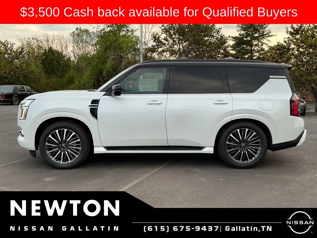 New 2026 Everest White TriCoat / Super Black Two-tone Nissan Platinum Reserve image 4