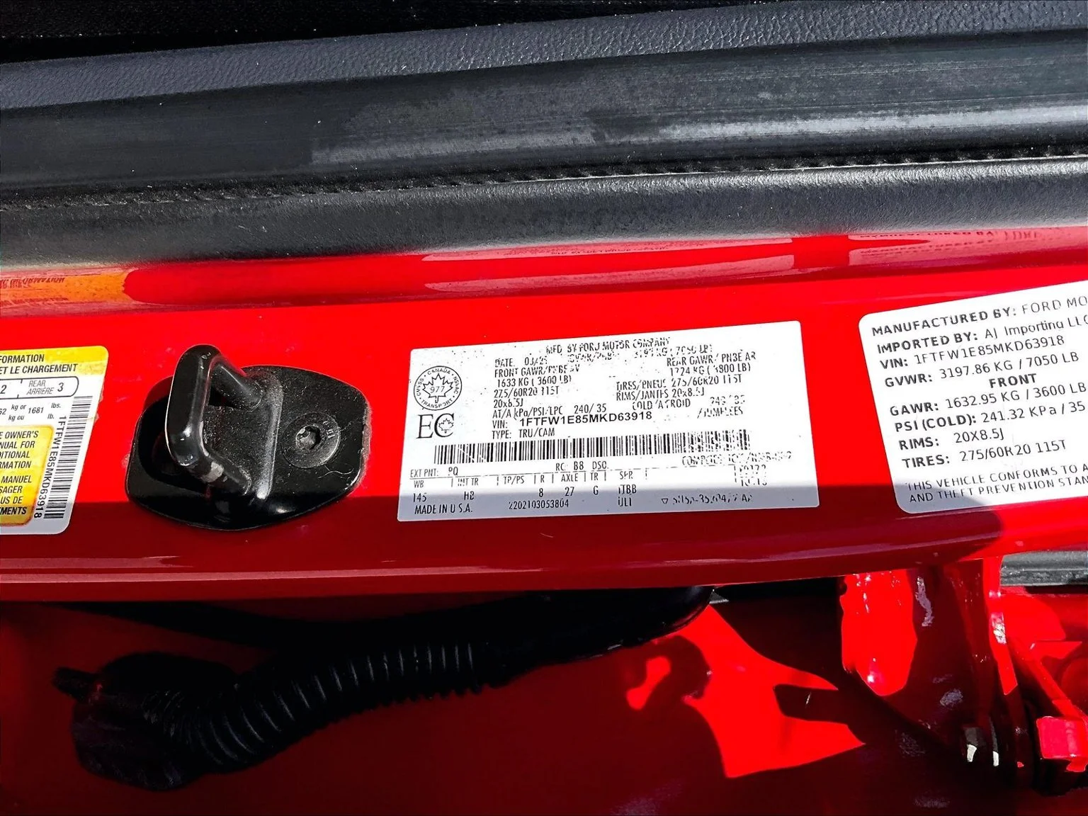 Used 2021 Red Ford Lariat image 36