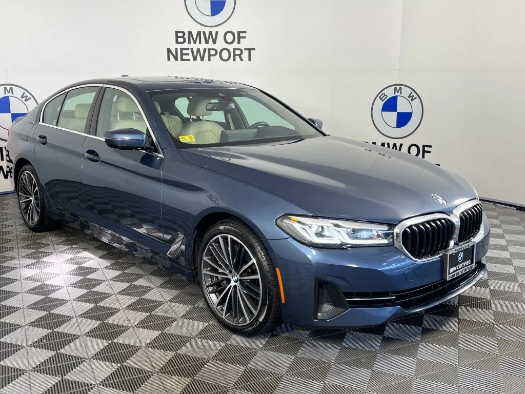 Certified Used 2023 Blue Metallic BMW 540i xDrive image 1