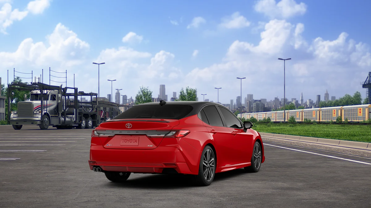 New 2026 Supersonic Red with Midnight Black Metallic roof Toyota XSE image 9