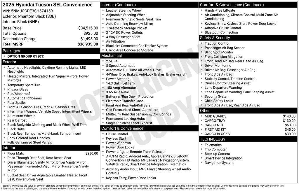 Used 2025 Black Hyundai SEL Convenience image 34