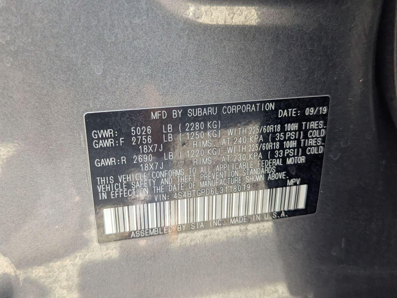 Used 2020 Gray Subaru Touring XT image 27