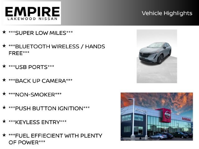 Certified 2024 Nissan ARIYA Engage with VIN JN1CF0BB8RM743122 for sale in Lakewood, CO