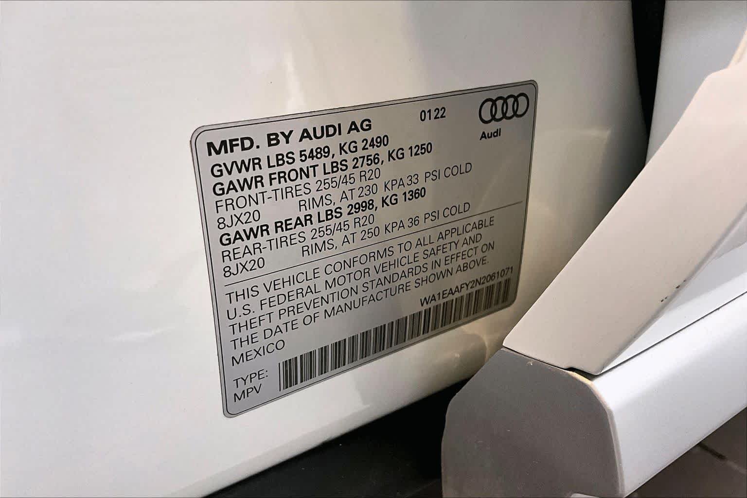 Used 2022 Glacier White Metallic Audi S line Premium Plus image 34