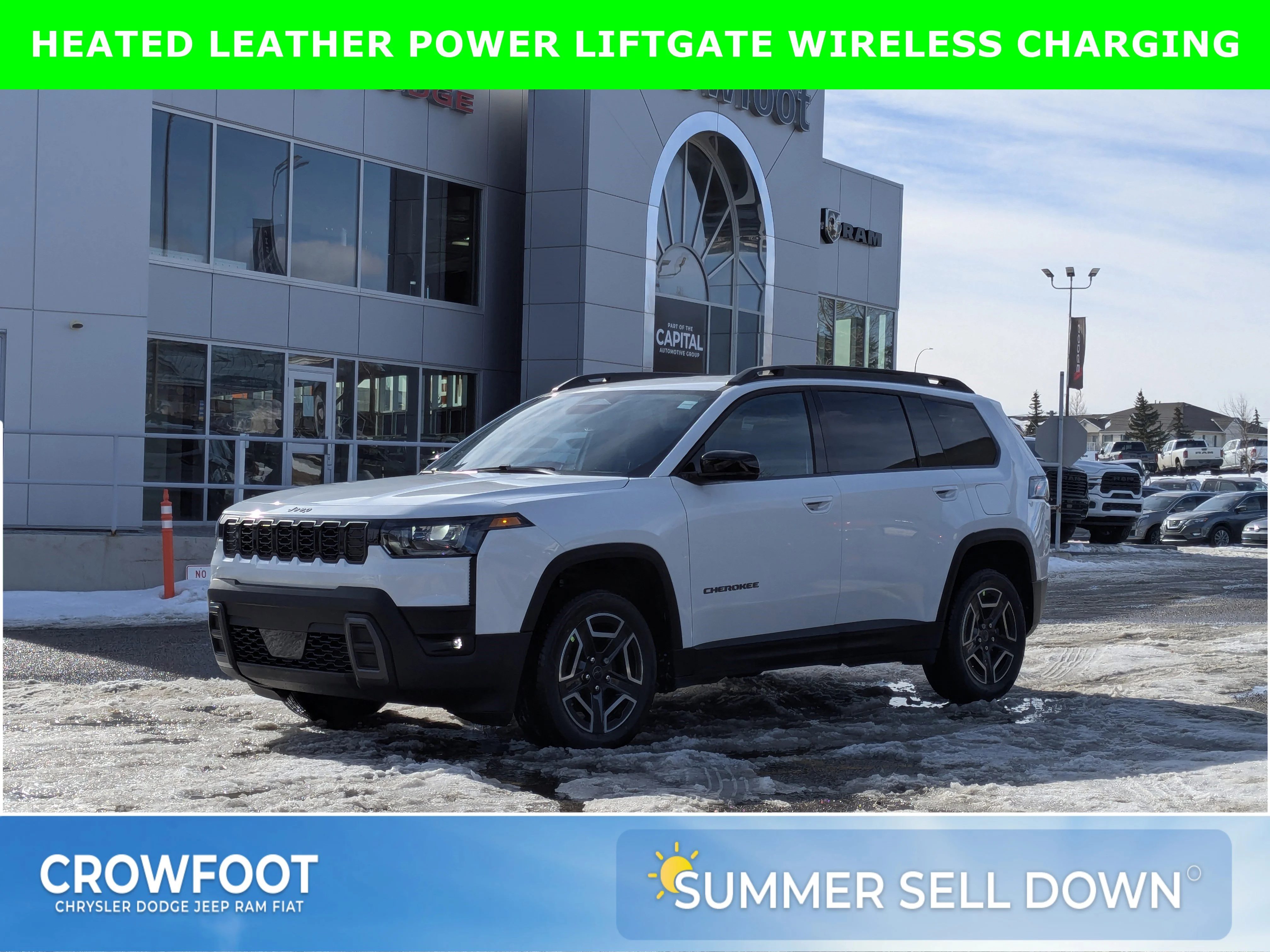 New 2026 White Jeep Limited - - 1.6L Turbo Hybrid - Perforated Leatherette Seats - Power Liftgate - Wireless Charging image 1