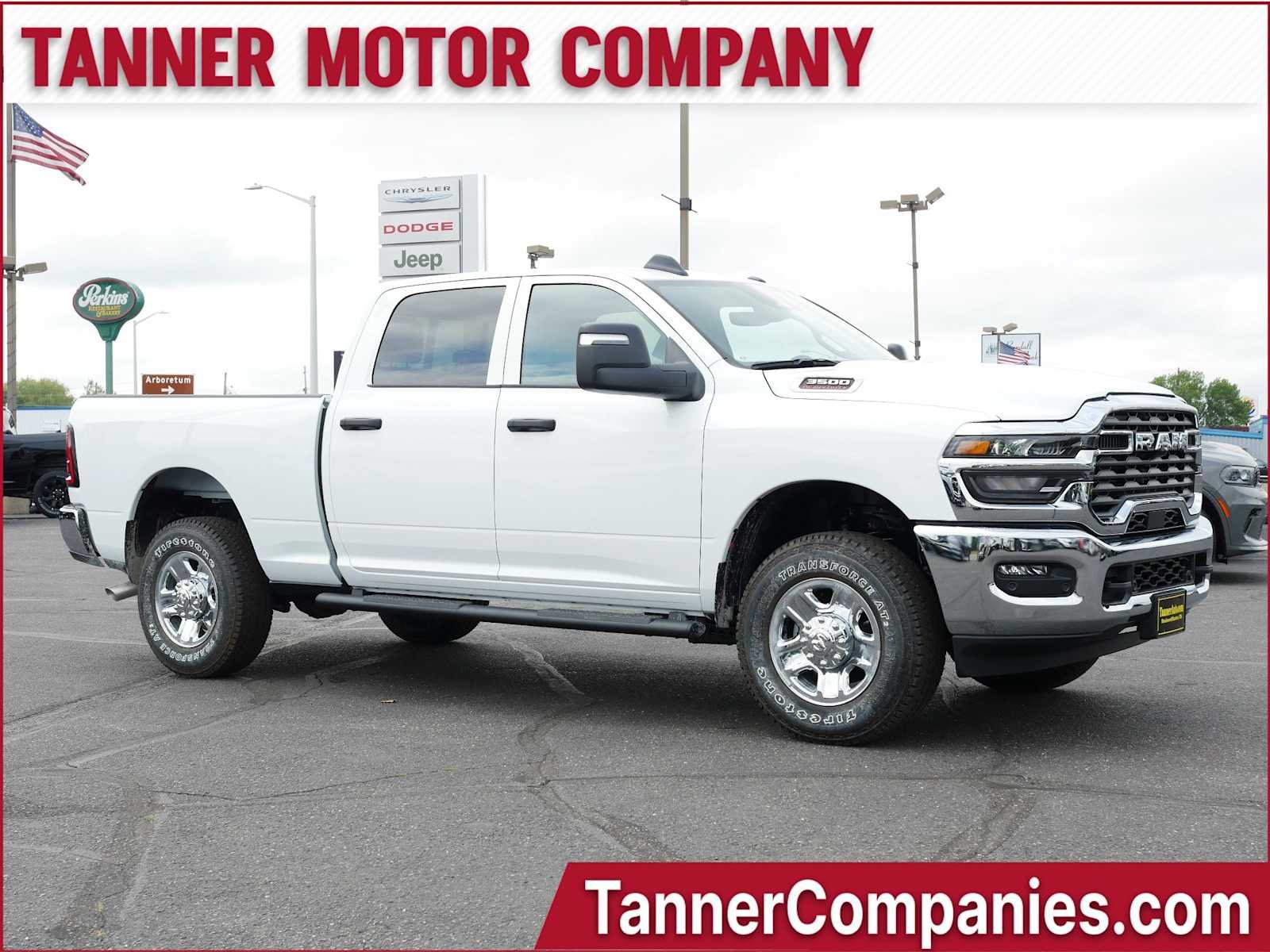 Bright White Clear-Coat Exterior Paint 2026 RAM 3500 Tradesman Crew Cab 4WD Pickup Truck Four-Wheel Drive 8-Speed Automatic
