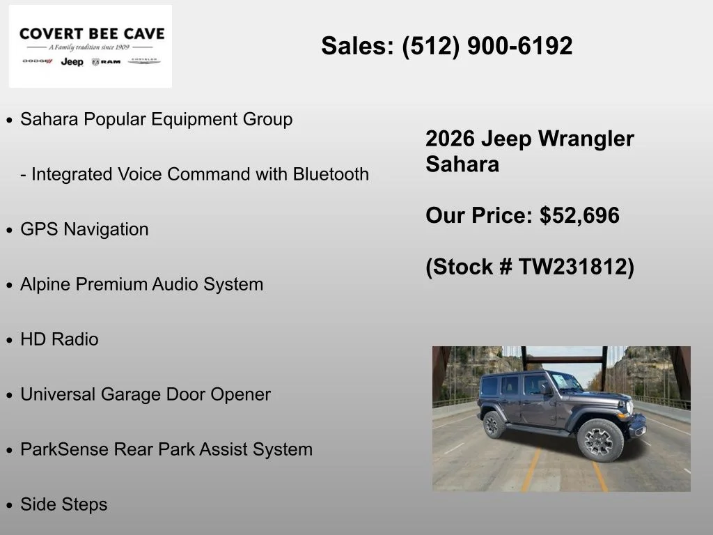 New 2026 Granite Crystal Metallic Clear-Coat Exterior Paint Jeep Sahara image 24