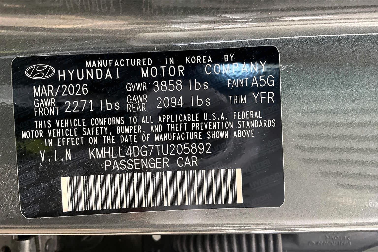 Used 2026 Amazon Gray Hyundai SE image 34
