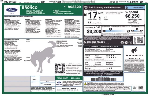 Certified Used 2024 Eruption Green Metallic Ford Wildtrak image 5
