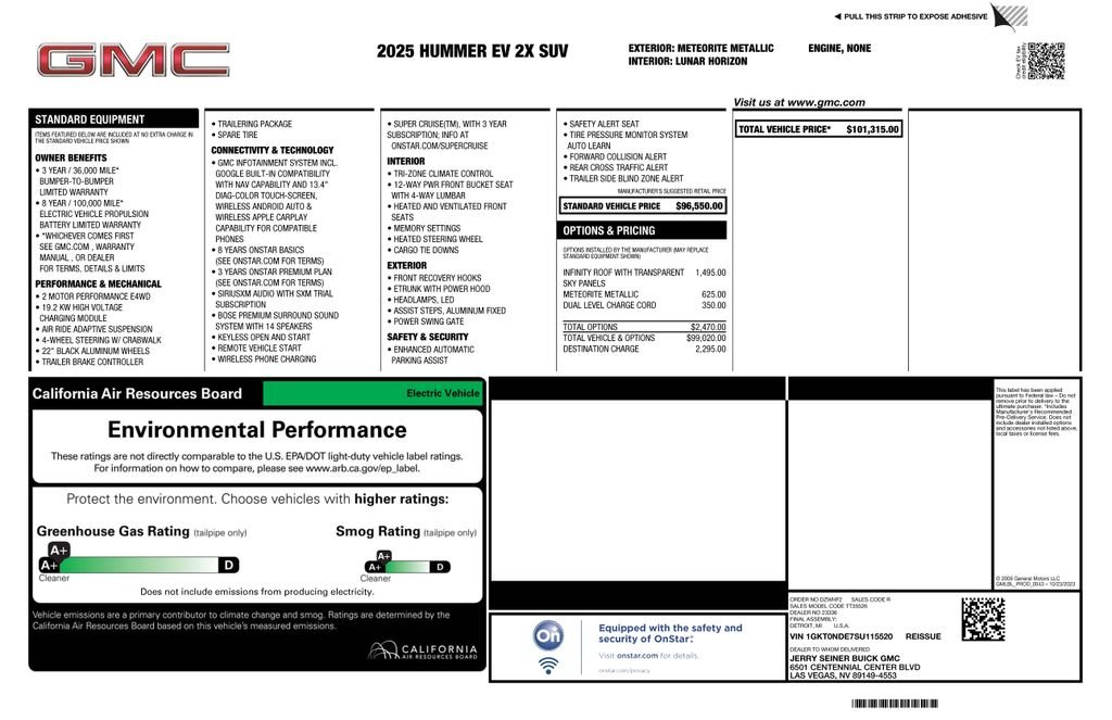 Used 2025 GMC HUMMER EV 2X with VIN 1GKT0NDE7SU115520 for sale in Phoenix, AZ