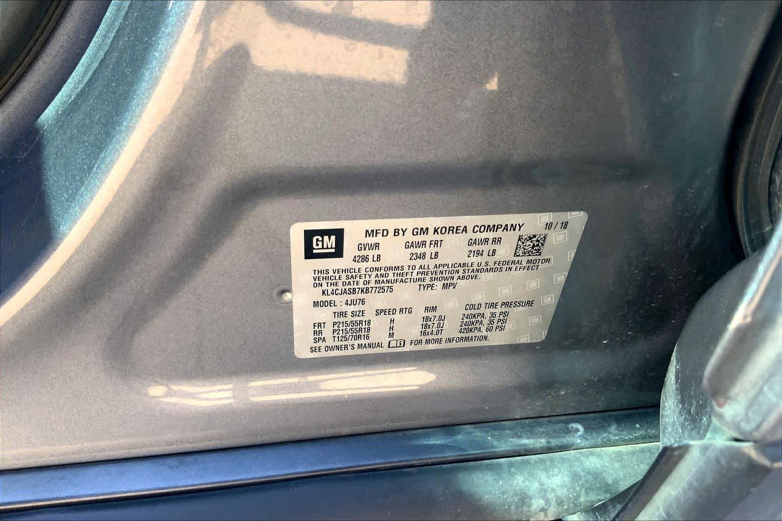 Used 2019 Includes (CM5) Black Carbon Metallic lower exterior accent color, Paint code W700S.) Buick Preferred image 32