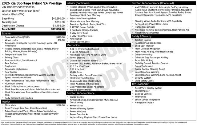 New 2026 Snow White Pearl Kia SX Prestige image 4