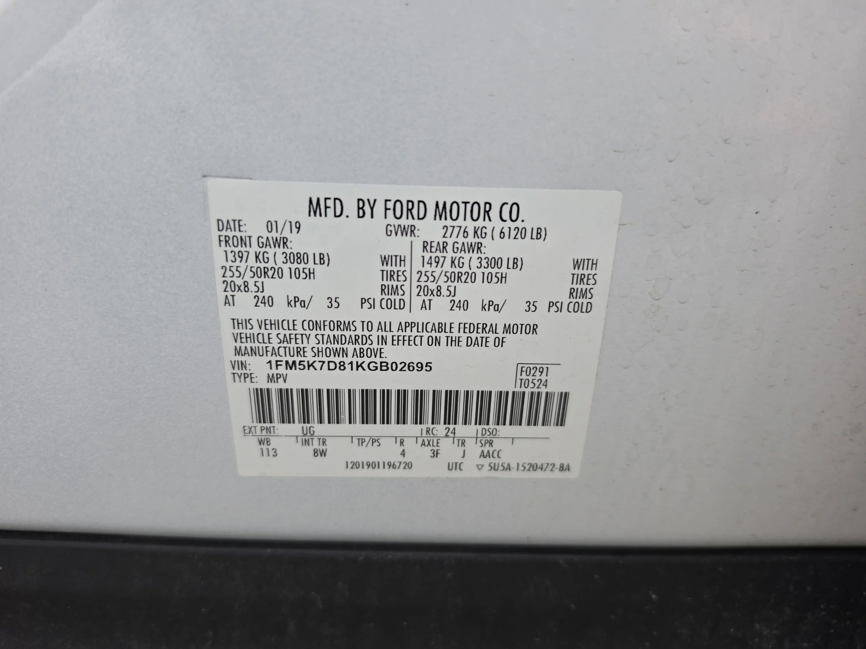 Used 2019 White Platinum Clearcoat Metallic Ford XLT image 43