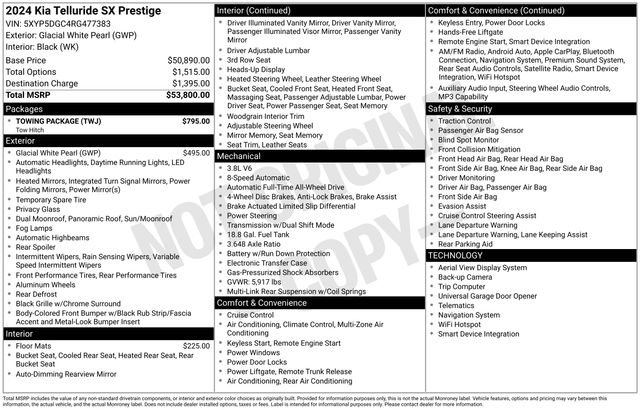 Certified Used 2024 White Pearl Kia SX-Prestige image 37