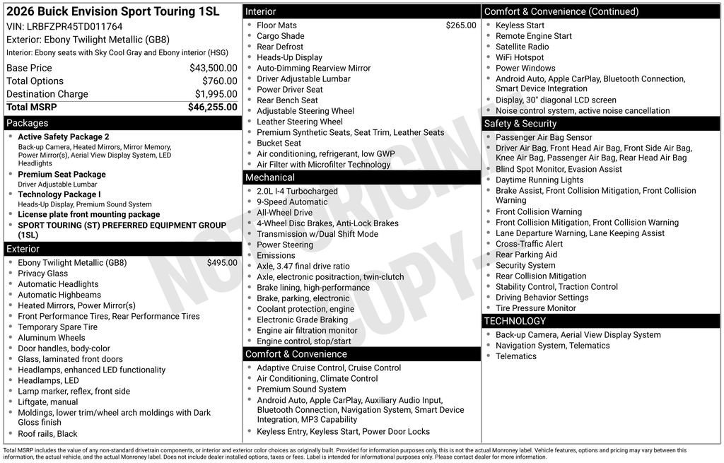 New 2026 Ebony Twilight Metallic Buick Sport Touring image 30
