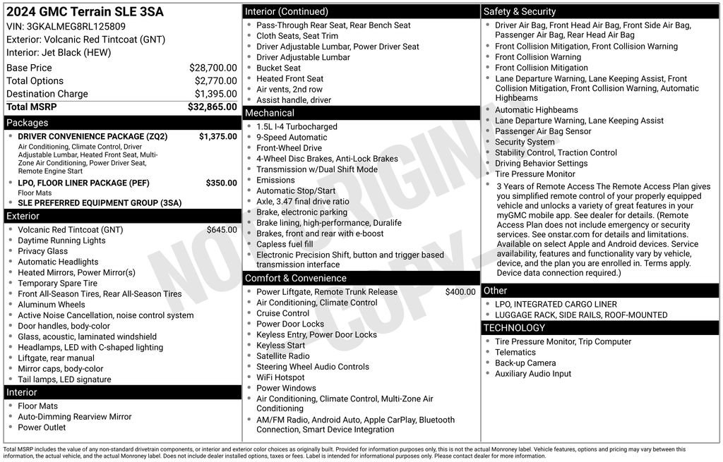 Used 2024 Volcanic Red Tintcoat GMC SLE image 7