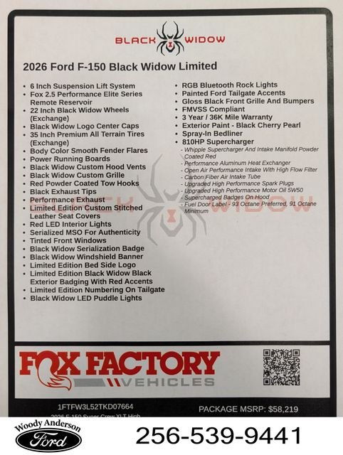 New 2026 Agate Black Metallic Ford XLT Black Widow image 22