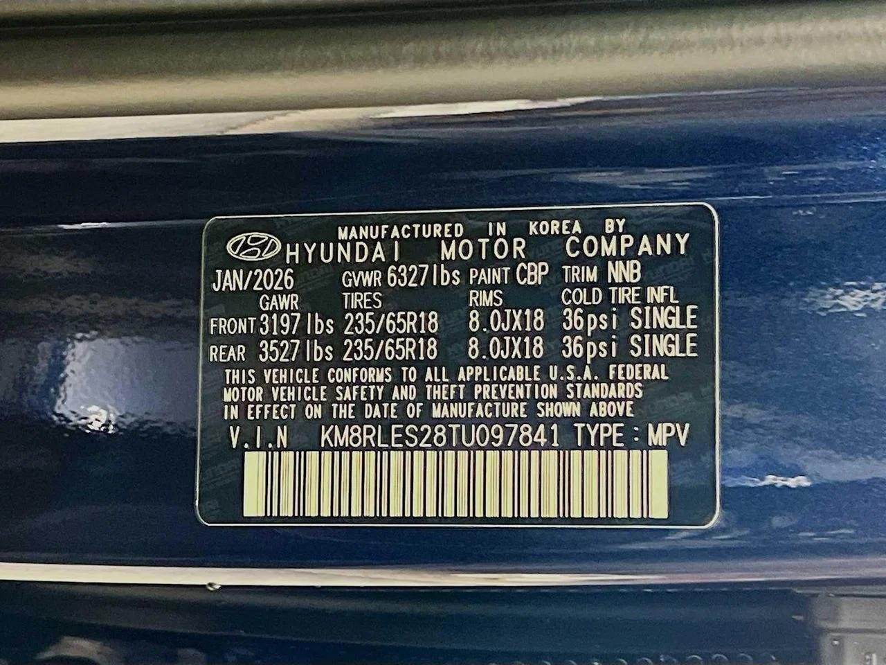 New 2026 Classy Blue Pearl Hyundai SEL AWD image 22