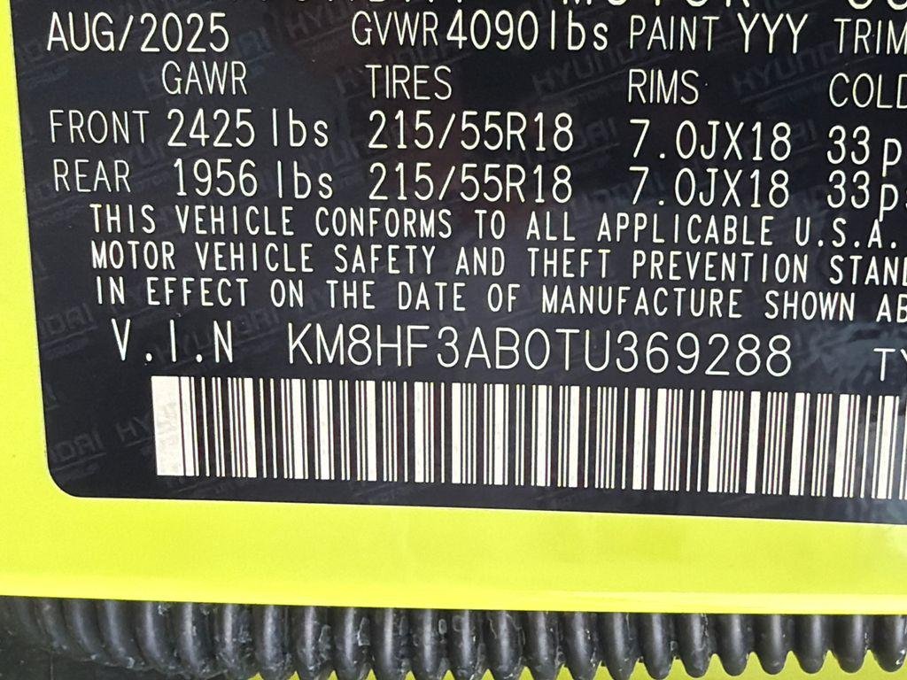 New 2026 Yellow Hyundai SEL Sport FWD image 32