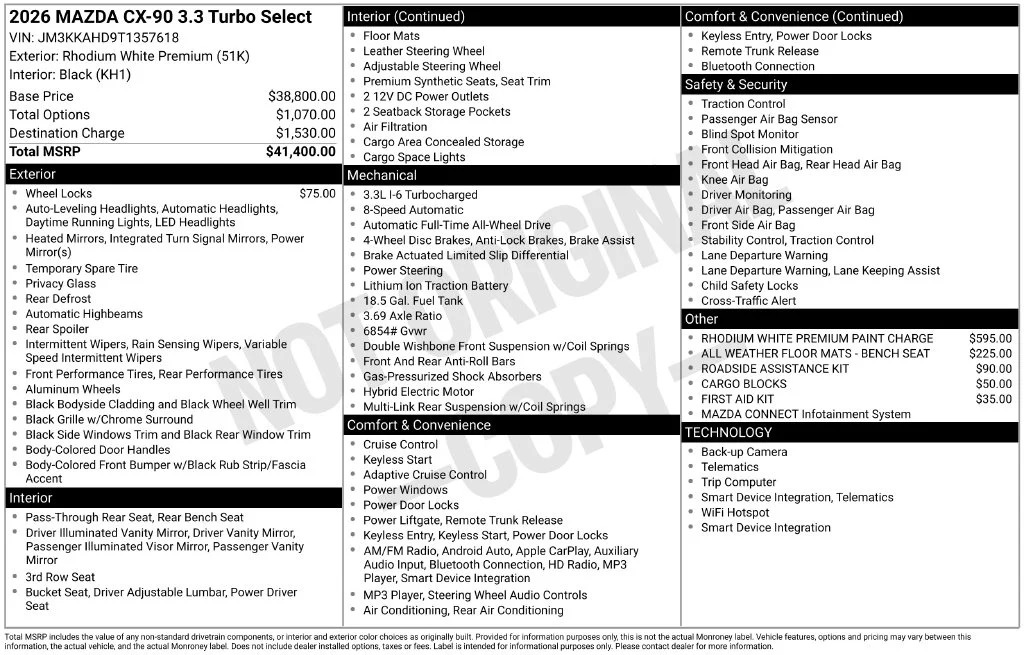 Certified Used 2026 White Mazda 3.3 Turbo Select image 30