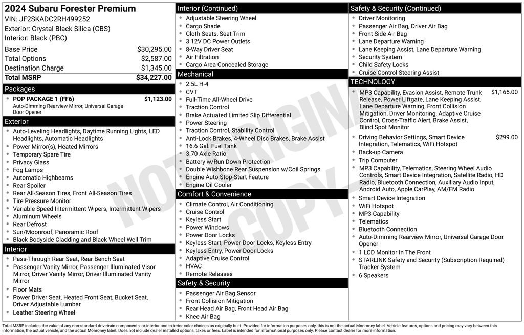 Used 2024 Black Subaru Premium image 4