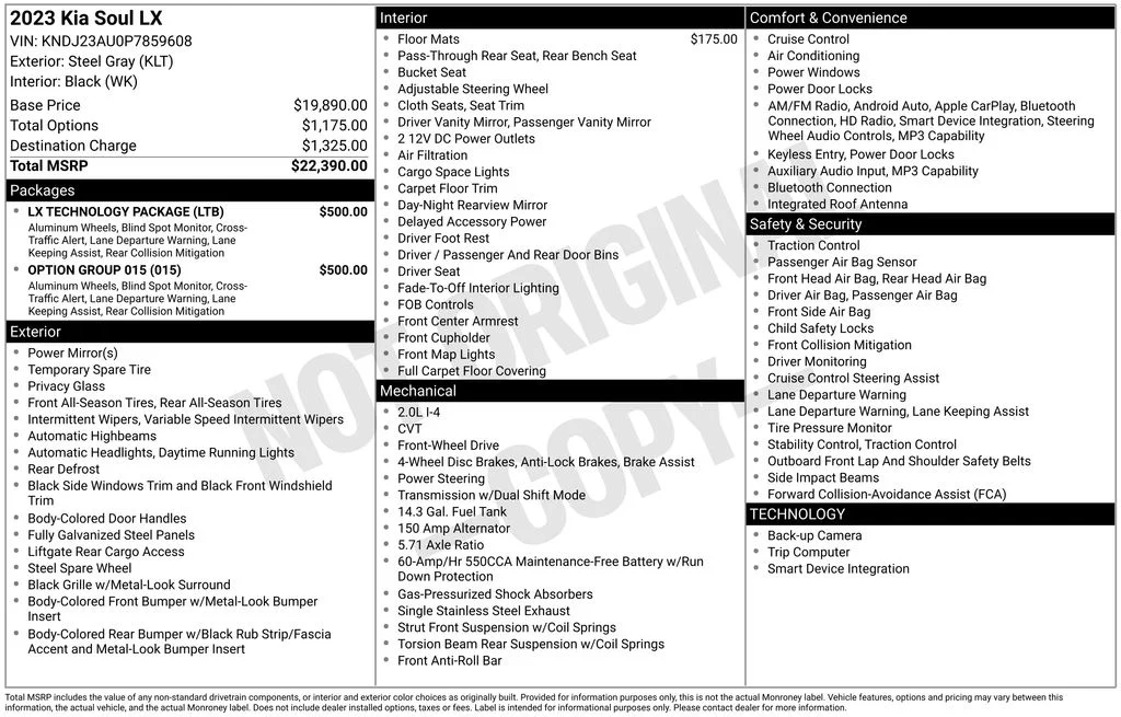 Used 2023 Gray Kia LX image 17