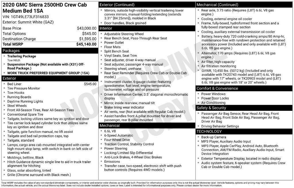 Used 2020 White GMC Base image 9