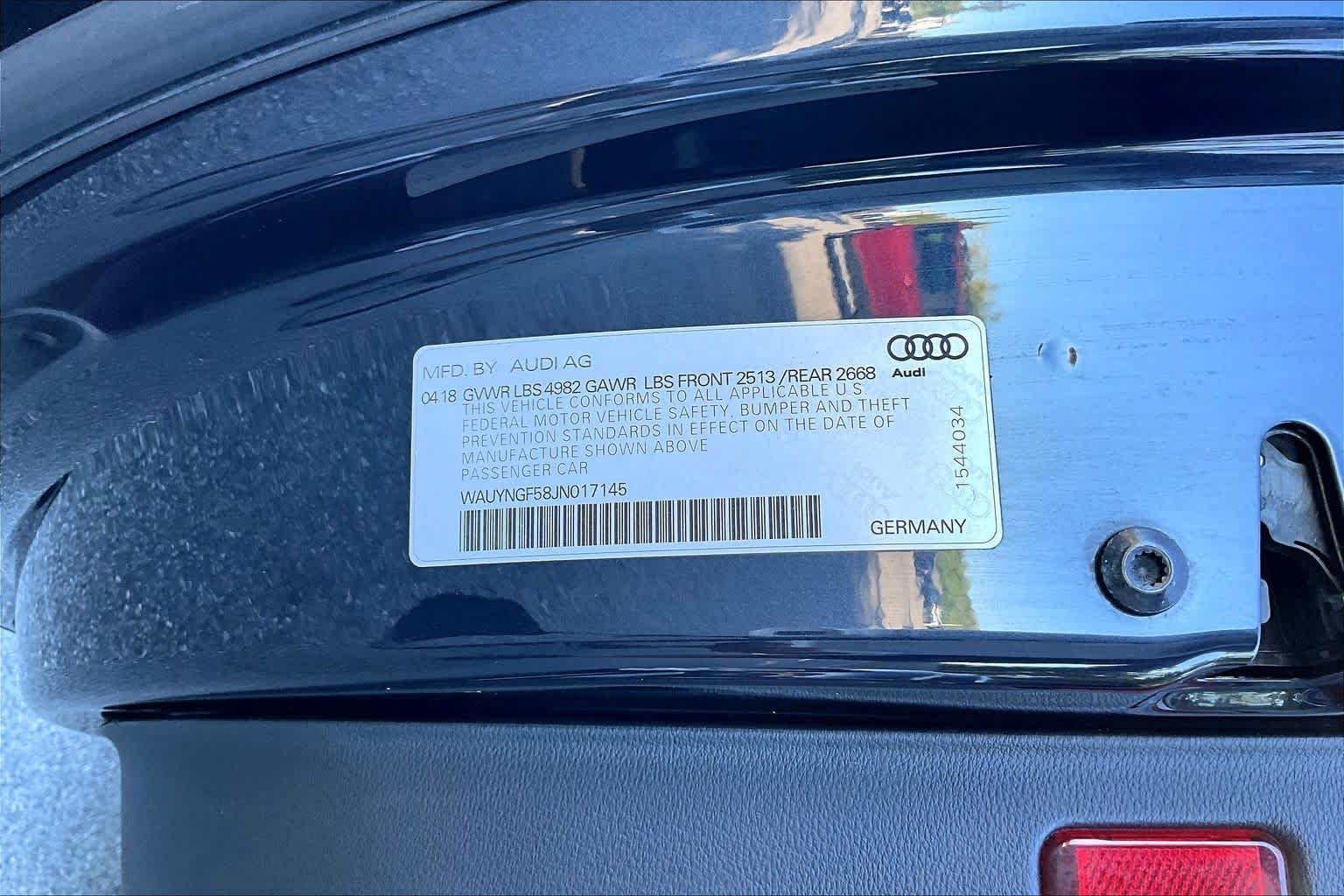 Used 2018 Moonlight Blue Metallic/Black Roof Audi Premium Plus image 34