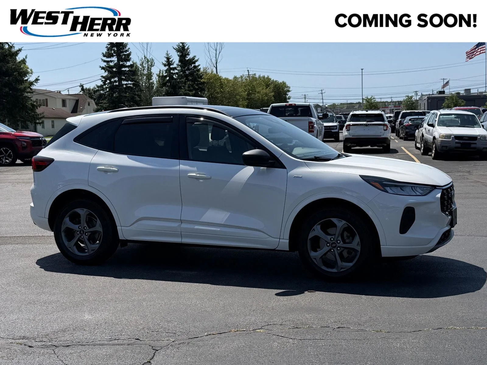 Used 2023 Star White Metallic Tri-Coat Ford ST-Line image 1