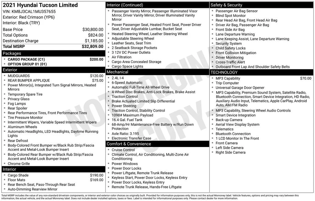 Used 2021 Red Crimson Hyundai Limited image 33