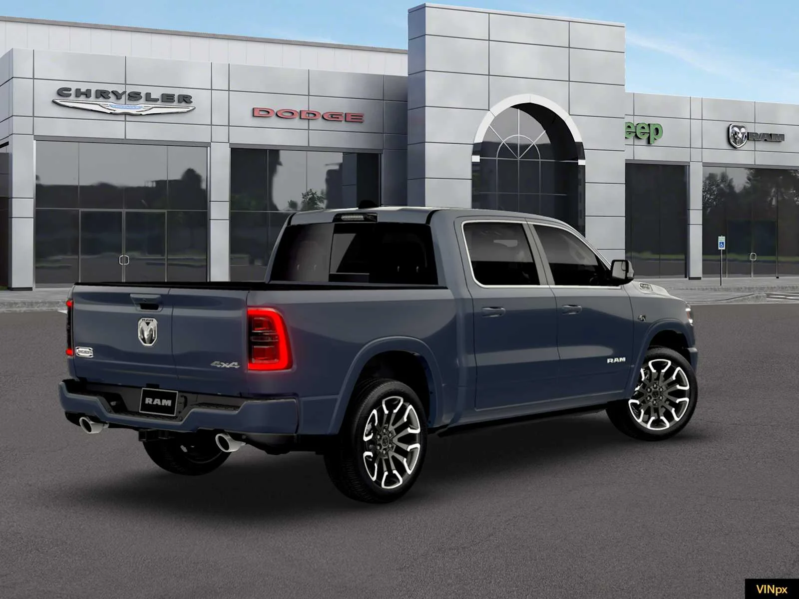 New 2026 Forged Blue Metallic Exterior Paint RAM Longhorn image 7