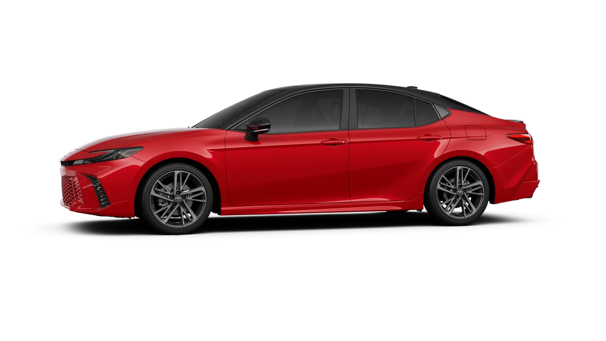 New 2026 Supersonic Red with Midnight Black Metallic roof Toyota XSE image 3