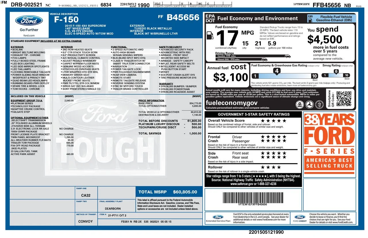 Used 2015 Black Ford Platinum image 42