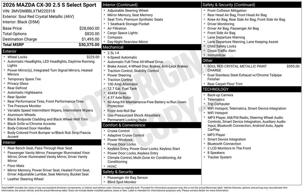 New 2026 Soul Red Crystal Metallic Mazda 2.5 S Select Sport AWD image 4
