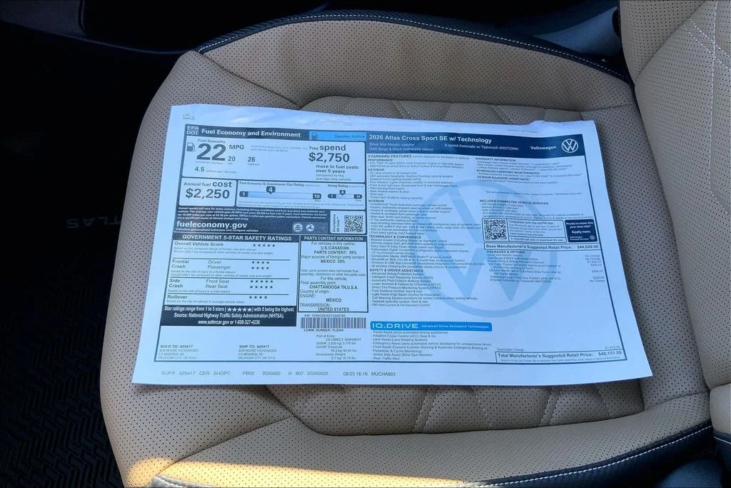 New 2026 Silver Mist Metallic Volkswagen 2.0T SE w/Technology image 14