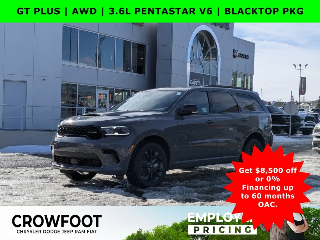New 2026 Grey Dodge GT Plus - - AWD - 3.6L Pentastar V6 - 2nd Blacktop Pkg & More! image 1