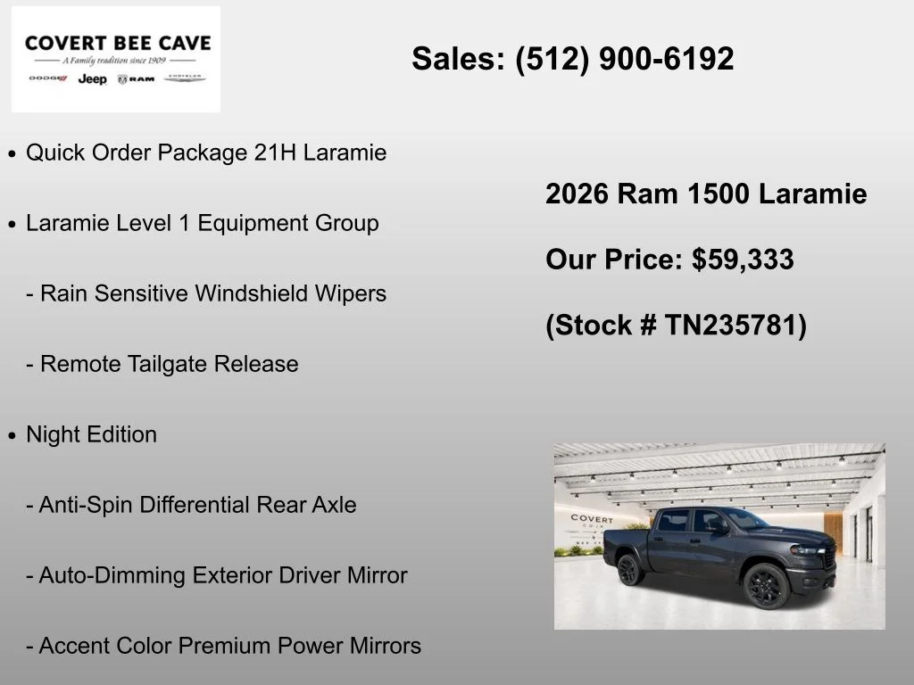 New 2026 Granite Crystal Metallic Clear-Coat Exterior Paint RAM Laramie image 7