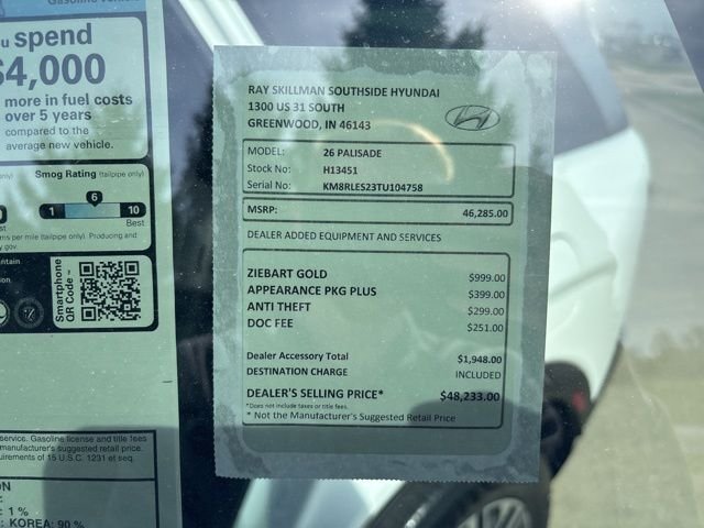 New 2026 White Hyundai SEL AWD image 2